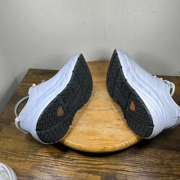 Hoka One One Bondi SR Women's White Leather Slip Resistant Shoes Size 9 - Picture 4 of 9